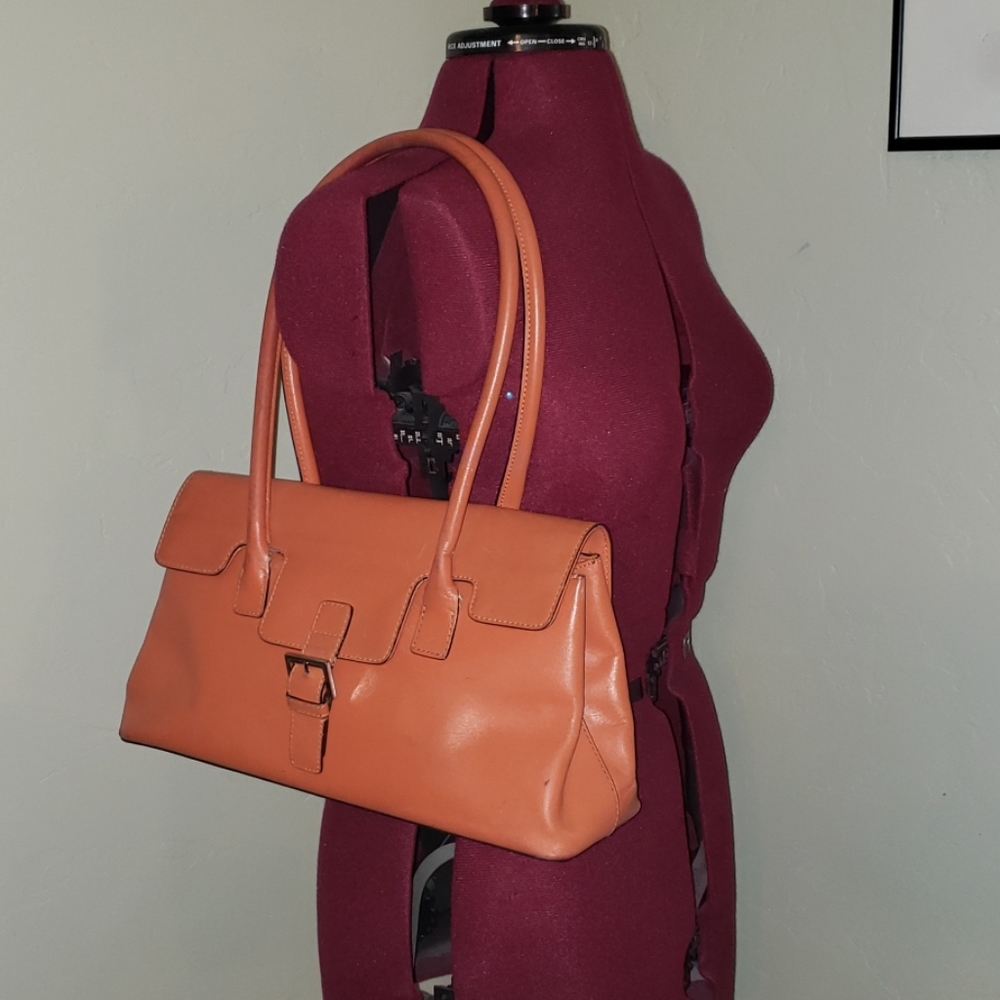 Adrienne Vittadini orange leather handbag